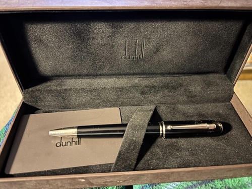 Authentic Luxury Alfred Dunhill Ballpoint Pen black resin and palladium Writes