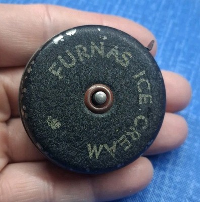 Vintage Furnas Ice Cream  Advertising Metal Steel Tape Measure 