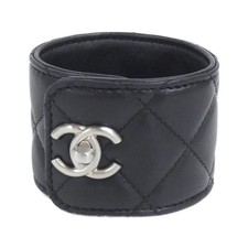 Chanel Lambskin Bangle Women Black One Size