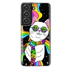 Mundaze Case for Samsung Galaxy S22 Plus Psychedelic Rainbow Space Cat