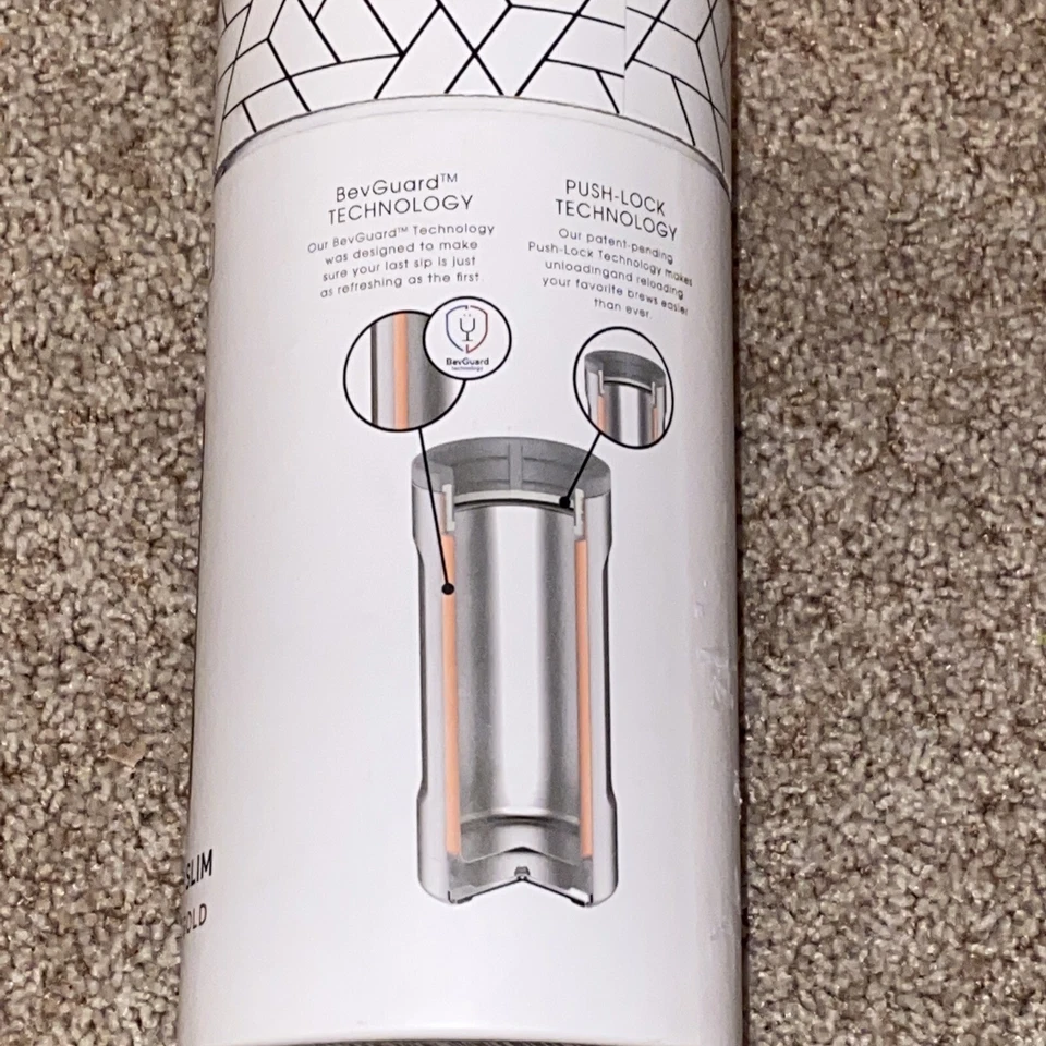 Soporte delgado de acero inoxidable de doble pared Brumate Hopsulator 12 oz oro rosa Foto 4 de 4