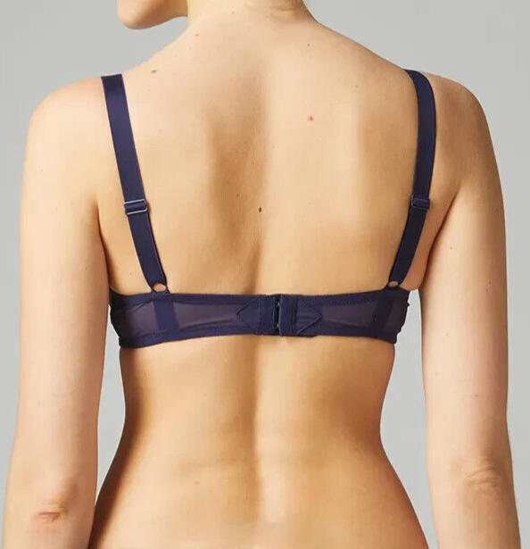 Simone Perele BH Gänseblümchendreieck Bügel Vintage halbtransparente nachtblau - Bild 4 von 5