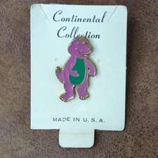 Barney The Purple Dinosaur Pinback Pin Vintage 1990s Made in USA