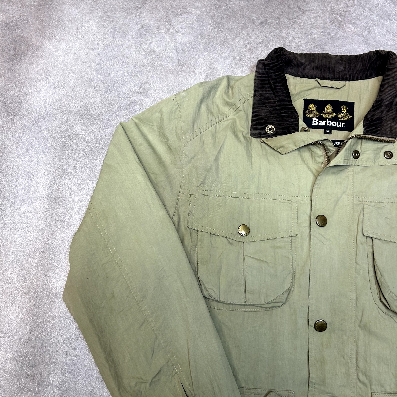 Barbour Jacket Mens Medium Waterproof & Breathable Hiking Coat, Beige image 4