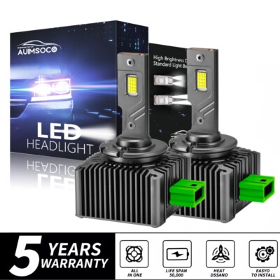 10000K CANBUS D3S D3R LED Headlight High Low BulbsFor Cadillac ATS 2013-2018 2x