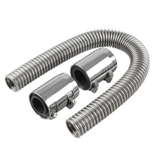 Kit de manguera de agua refrigerante para automóvil radiador cromado de acero inoxidable de 24 pulgadas con cubierta de radiador