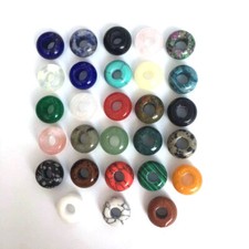 10PCS 14mm Natural Gemstone Universal Large Hole Rondelle Bead Bead DIY Jewelry