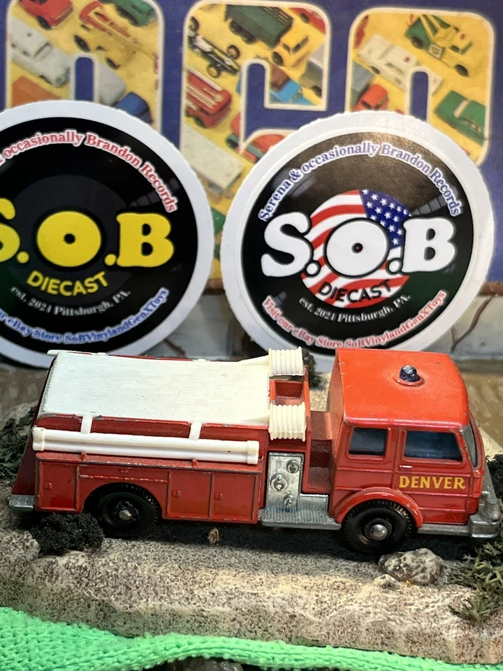 Camión Bombeo Lesney Años 60 Nº 29 Denver Departamento de Bomberos Rojo Diecast EX Estado Motor Foto 4 de 4