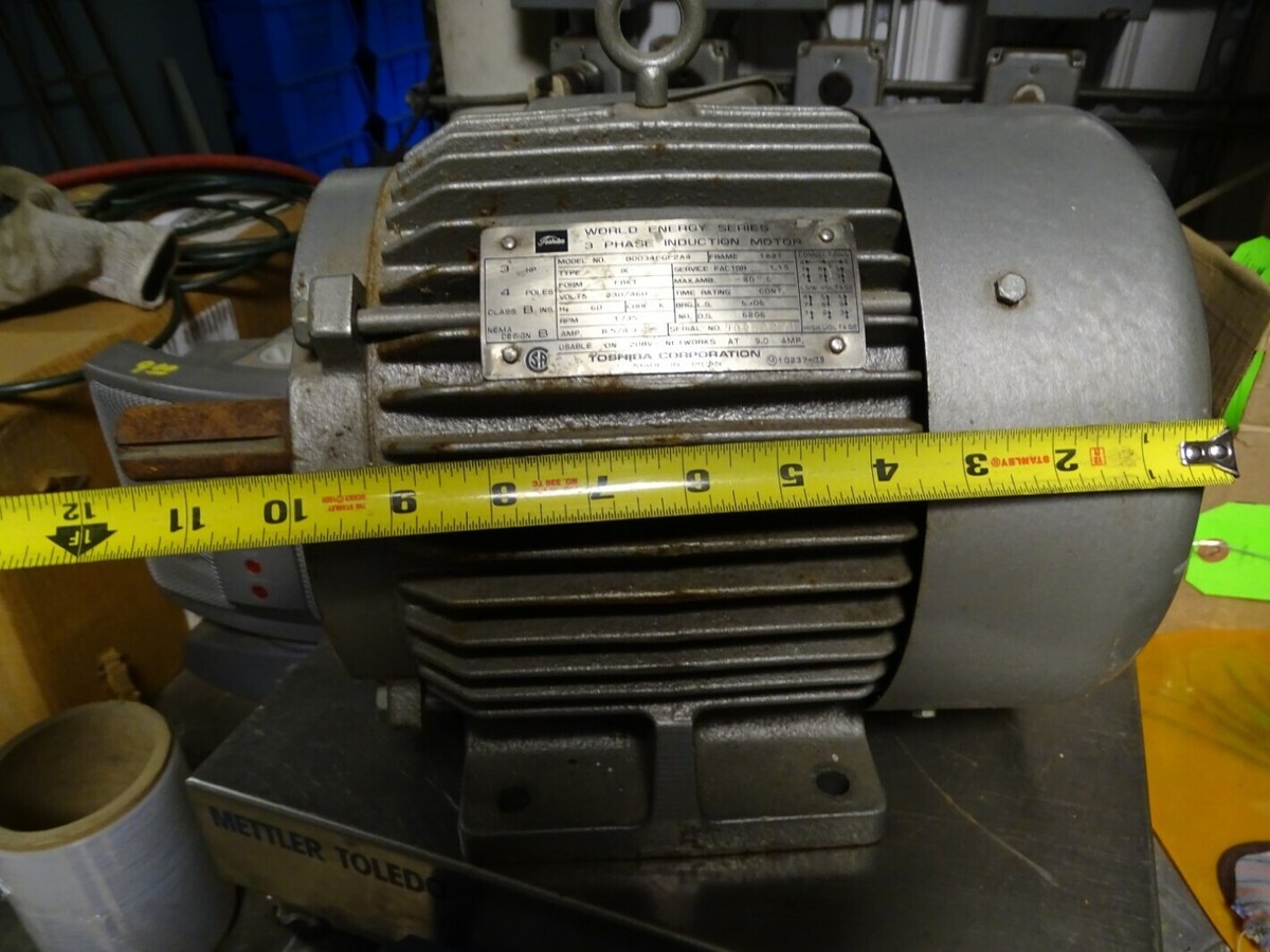 Toshiba 3-Phase Induction Motor 4 Pole 3HP 230/460V 1735rpm