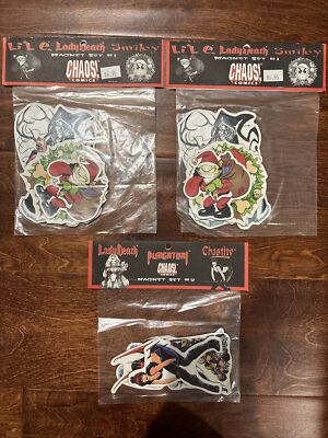 CHAOS COMICS MAGNET SET #1 & 2 (Graphitti 1997) Lady Death Purgatori Lot Of 3