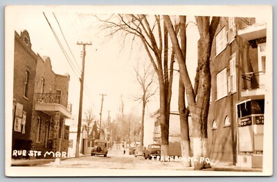 RPPC Postcard Street View Rue Ste Marie Terre Bonne P.Q Can. *7158