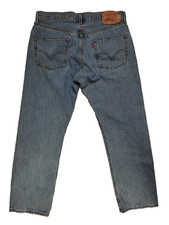 Levis 501 Jeans Men's 36X32 Blue Button Fly Medium Wash Straight Leg Denim M2M