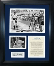 Framed Lou Gehrig Luckiest Man Speech Facsimile Laser Auto 12"x15" Photo Collage