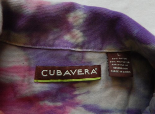 Tie Dye Purple Orange Spiral Short Sleeve Button Up Shirt - Large Mens Hand Made - Picture 7 of 8