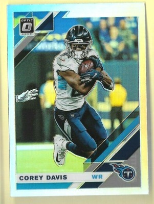 COREY DAVIS 2019 PANINI OPTIC SILVER PRIZM SP CARD #96! TITANS STAR!!