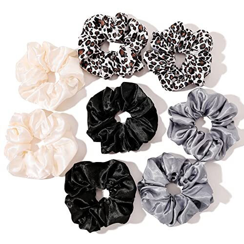 Leopard Print Scrunchies Hair Ties for Women and Girls, Ponytail Holders