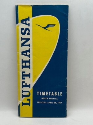 Vintage Lufthansa Timetable April 28th 1957
