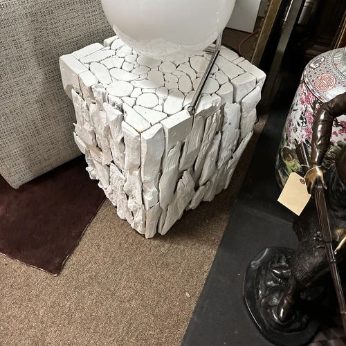 Uttermost Teak Root Farmhouse Teak Wood Bunching Cube in Whitewashed Finish - Picture 5 of 9