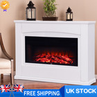 Electric Fireplace Surround Log Fire Stove LED Flames Mantle Suite w/ Remote UK