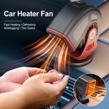 12V Car Heater Home Desktop Heating Fan 2 Gear 360  Adjustable Defogging Heater