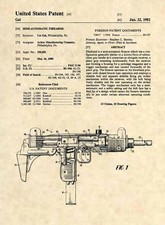 Official UZI Submachine Gun US Patent Art Print - Original Firearm Uziel Gal 496