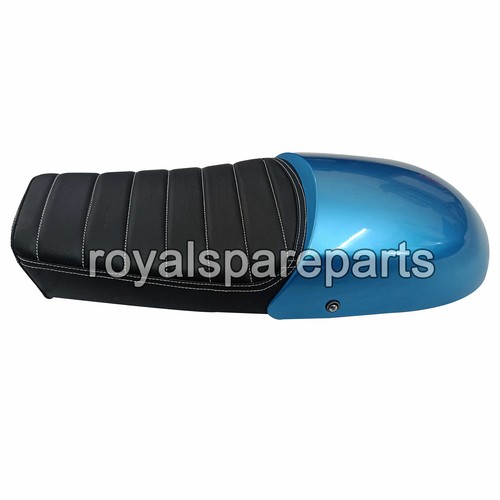Adapté Pour Royal Enfield Gt & Intercepteur 650 D27 Cuir Double Siège & Bleu Col - Photo 3/9