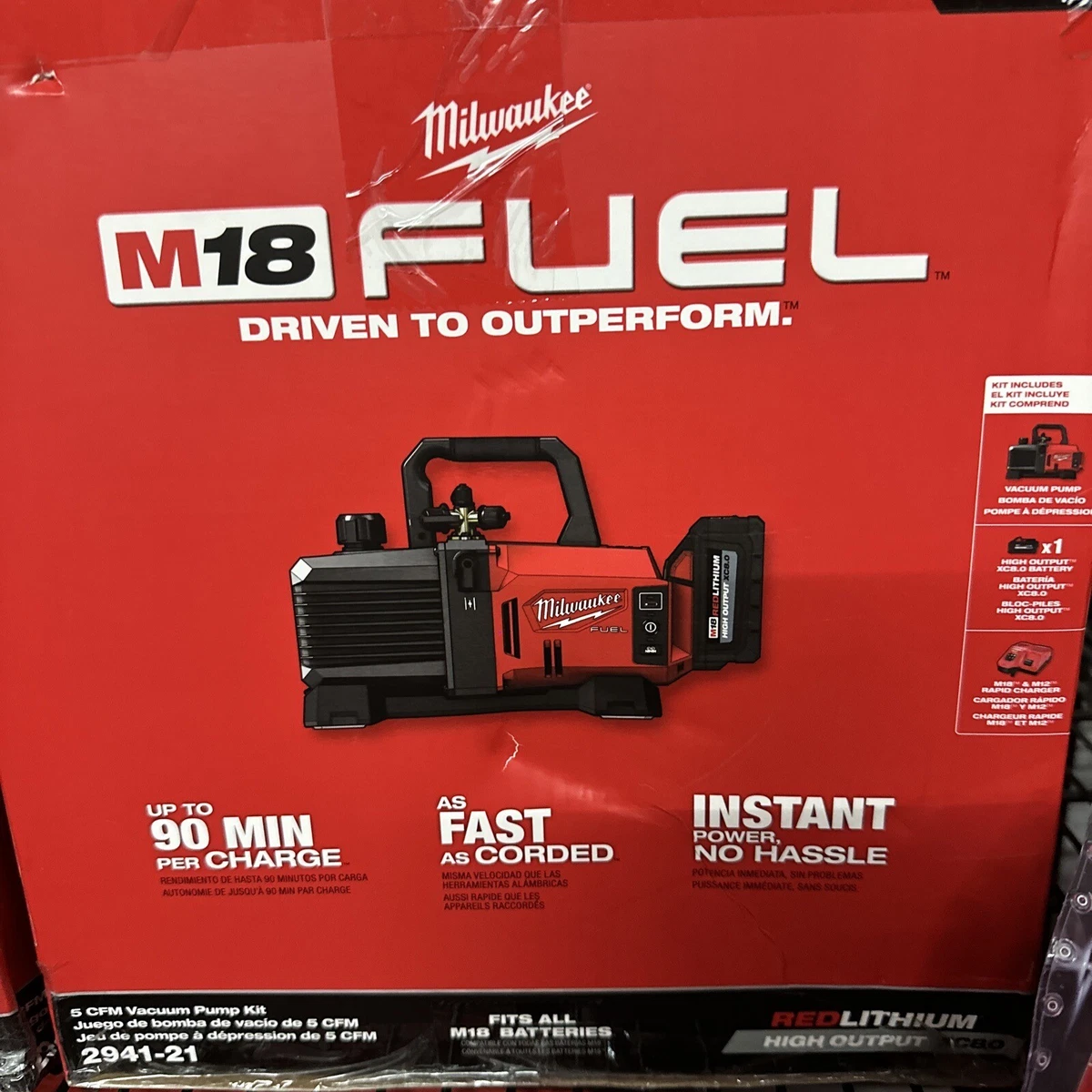 Milwaukee 2941 21 M18 Electric Tool M18 Fuel 5 Cfm Vacuum Pump Kit