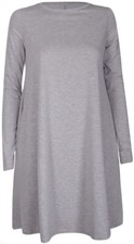 Womens Long Sleeve Swing Dress Ladies Flared A Line Dress Skater Top UK 8-26