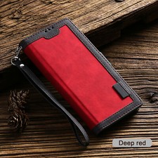 Leather Case For iPhone 16 15 14 13 12 Pro Max XS XR Magnetic Flip Wallet Cover