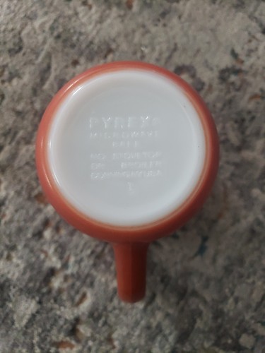 Vintage 6 Pyrex Corning CHESTNUT Rust Burnt Orange Milk Glass COFFEE MUGS CUPS - Picture 2 of 6
