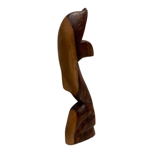 14 Zoll handgeschnitzte Delfin Statue aus Olivenholz - signierte dekorative Skulptur - Bild 3 von 24