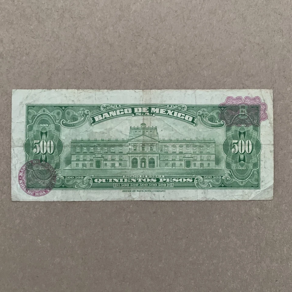 🇲🇽 Billete de 500 pesos de México 1977 en estado bastante bueno moneda mexicana American BC Foto 3 de 4