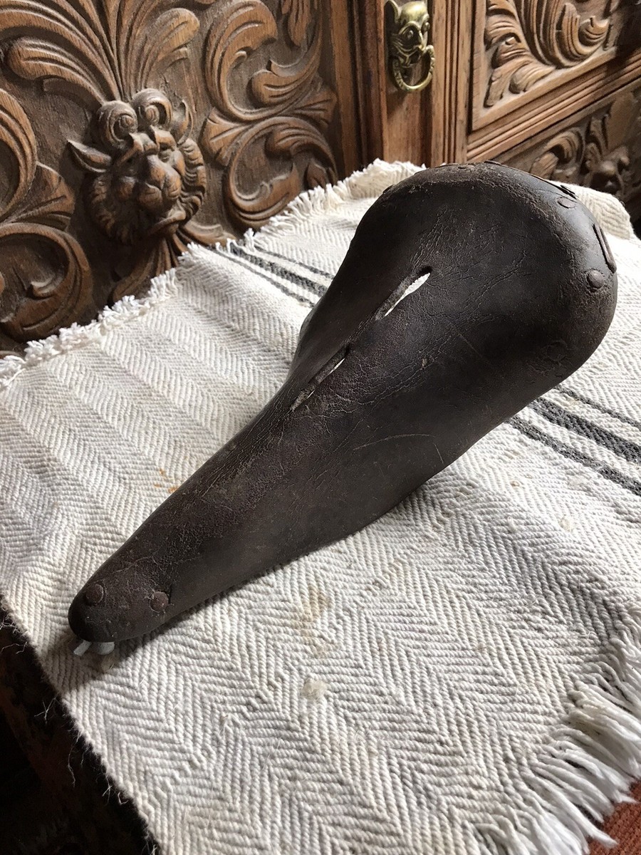 Selle Vélo Cuir Vintage PRYMA Norex - Cyclotourisme - Belle Patine - Fabriquée En France