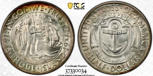 1936-D Rhode Island Commemorative Half Dollar — photo from the most recent tracked eBay sale