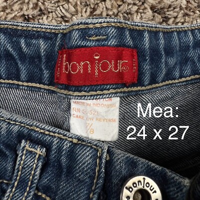 Jeans Vintage Bonjour Taille Haute Femme - Coupe 7/8 En Bleu Dénim