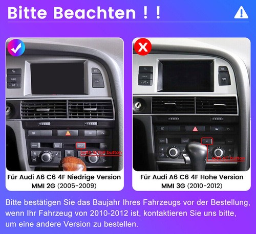 6+128G DAB DVR Carplay 8.8" Android Autoradio Für Audi A6 C6 4F MMI 2G 2005-2009 - Bild 4 von 21