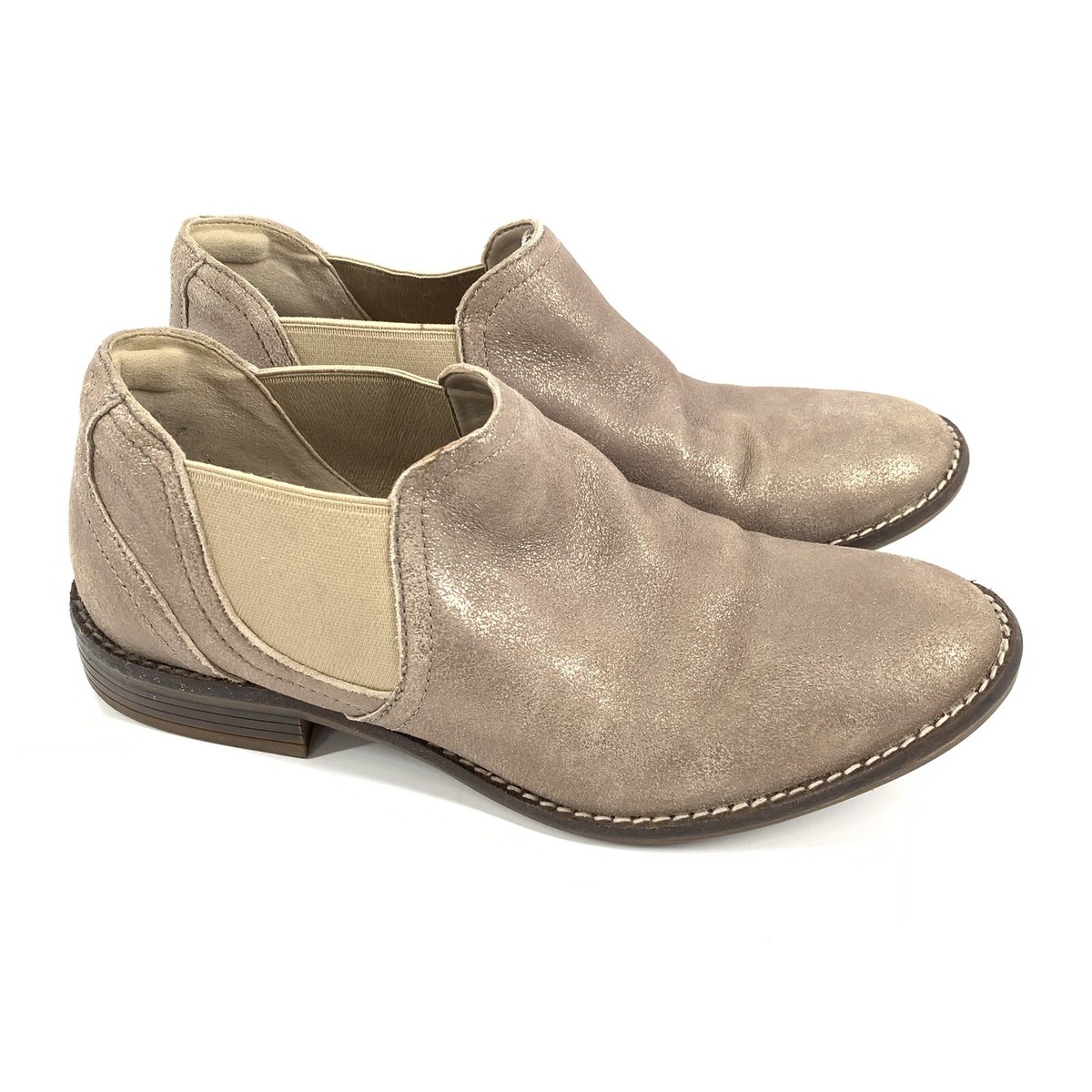 $120 Clarks Collection Camzin Maple Low Boots Shootie Booties Metallic  Gold