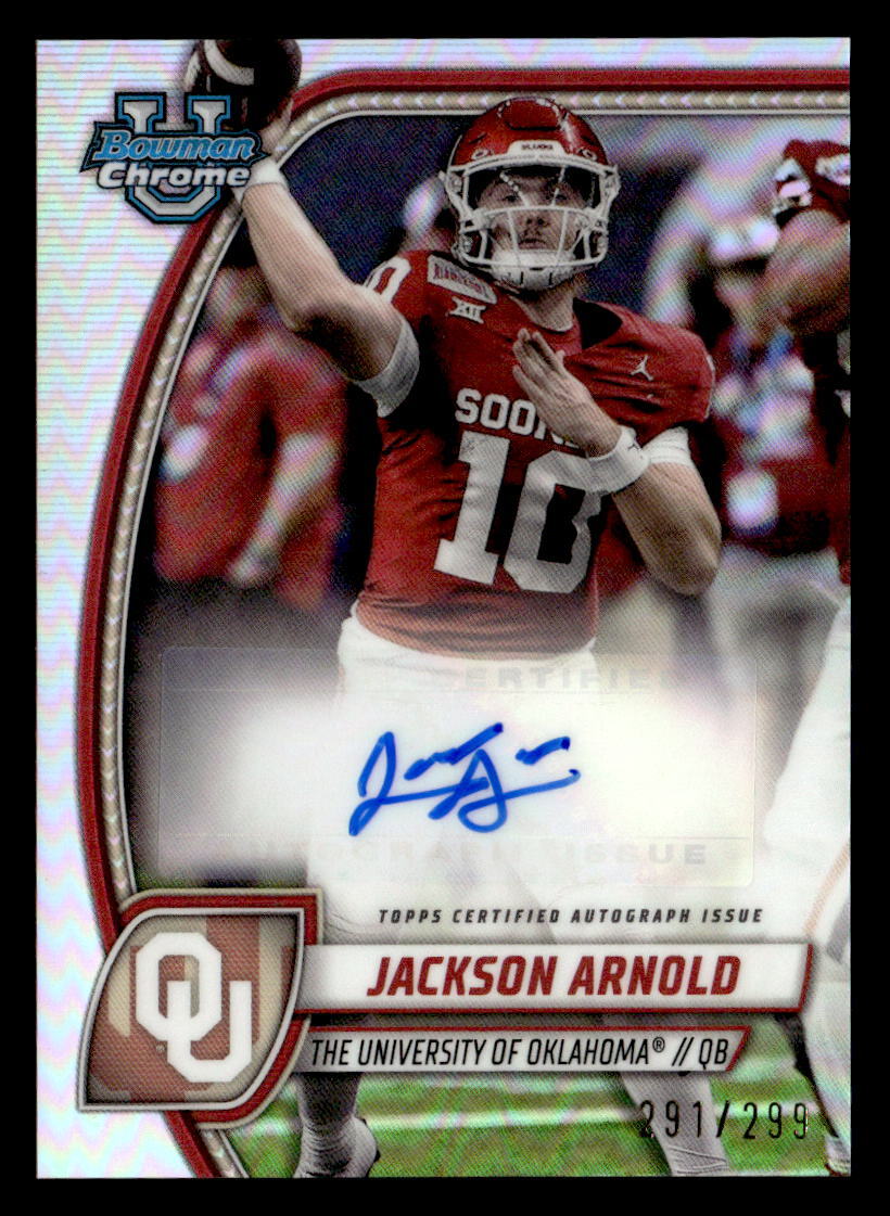 2024 Bowman University Chrome #PA-JAR Jackson Arnold Refractor Auto #/299 OU