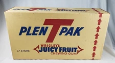 Vintage Wrigley's Juicy Fruit Chewing Gum Store Display Box Advertising Sign 23"