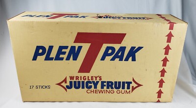 Vintage Wrigley's Juicy Fruit Chewing Gum Store Display Box Advertising Sign 23''