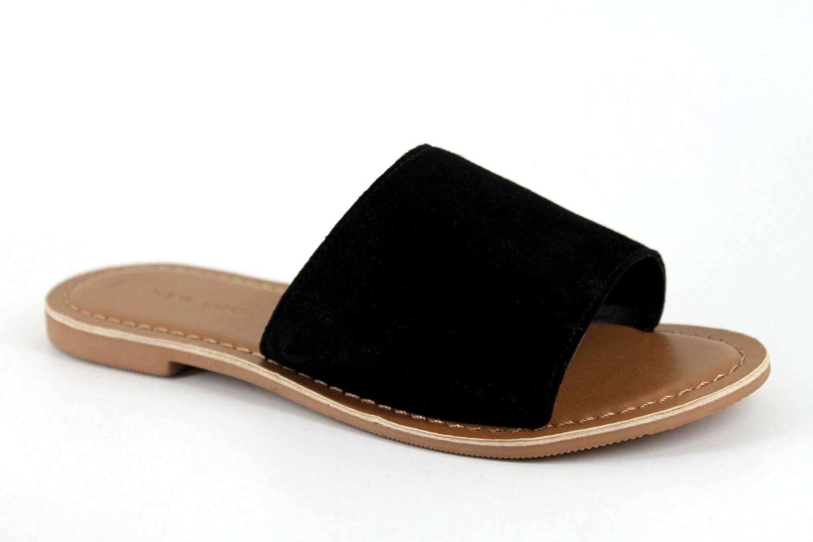 APL Sandali estivi casual New Look donna UK 3 EU 36 neri scamosciati flat mule punta aperta