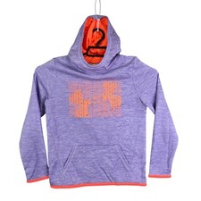Girls Under Armour Heather Purple  Orange Hoodie Sweatshirt Long Sleeve YXL