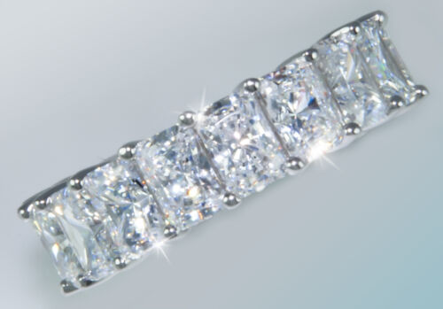 10.5 Kt Brillante Splendente Anello Eternity Top Zirconia Cubica Imitazione - Foto 2 di 5