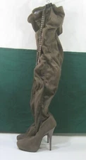 NEW Brown 5"High Heel Round Toe  Over Knee BOOT  US WOMEN Size 5