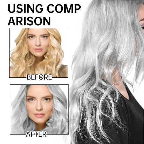 Graues Haarfarbe silbergrau dauerhafte Haarfarbe Creme langlebig natürliches St - Bild 7 von 12