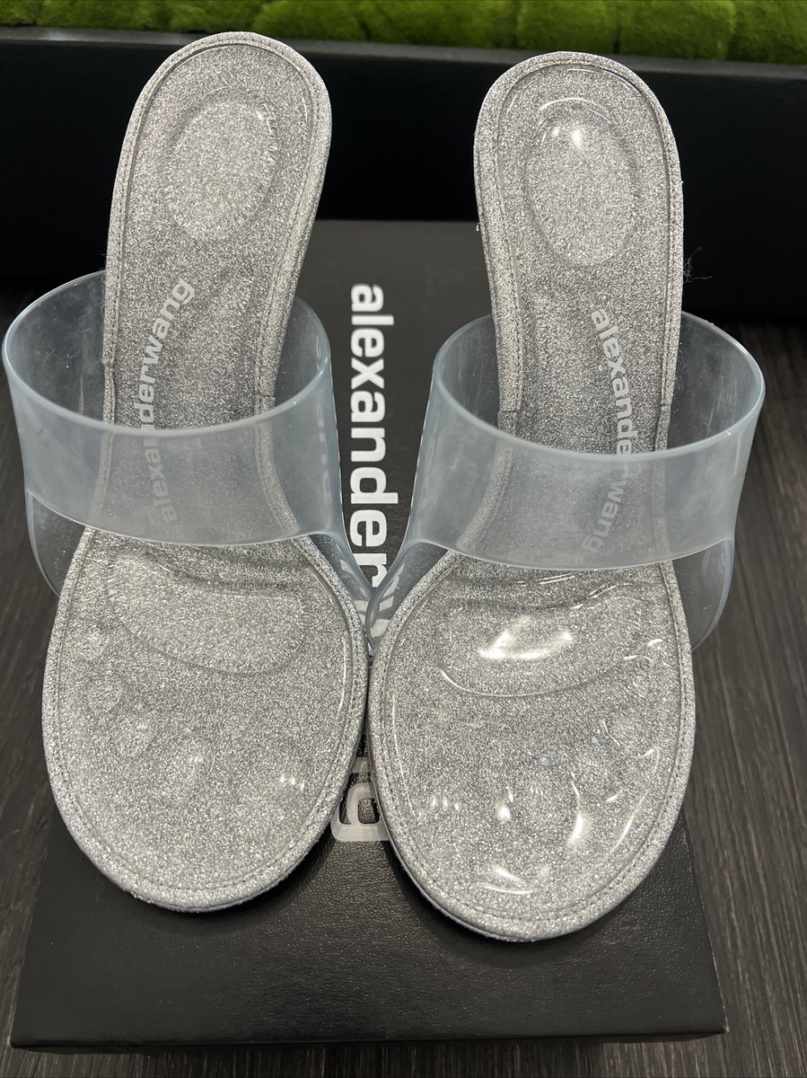 Alexander Wang ☆シルバー Nudie 105 ヒールサンダル Alexander Wang Nudie 105 Glitter Leather Sole EU 37 Women | eBay