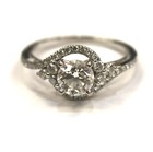 GIA certified 14k white gold .91ct round SI1 G diamond engagement ring 3.7g — photo 7