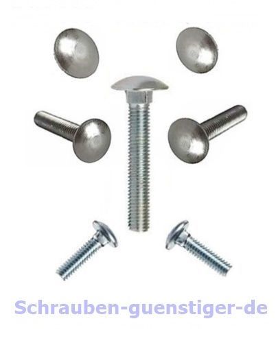 5 Stk. Schloß-Schrauben 10 mm M10 DIN 603 Vollgewinde 10 x 200 Edelstahl A2 - Bild 1 von 1