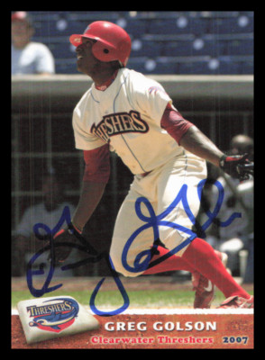 2007 Clearwater Threshers GREG GOLSON Signed Card autograph auto ...