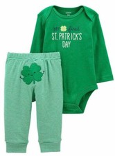 My First St Patricks Day 2 pc Outfit Bodysuit Pants Boys Baby 1st Holiday 1st